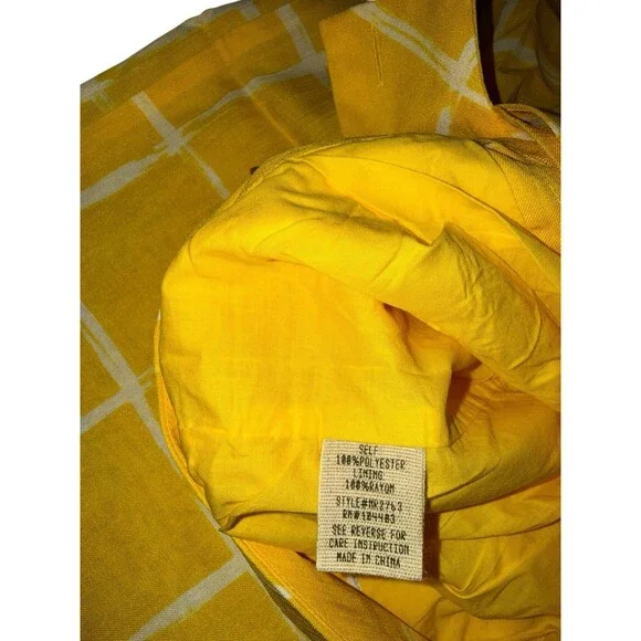 Moon River Yellow Windowpane Wide Leg Pants S High Waist Palazzo Summer NWT - Picture 5 of 8